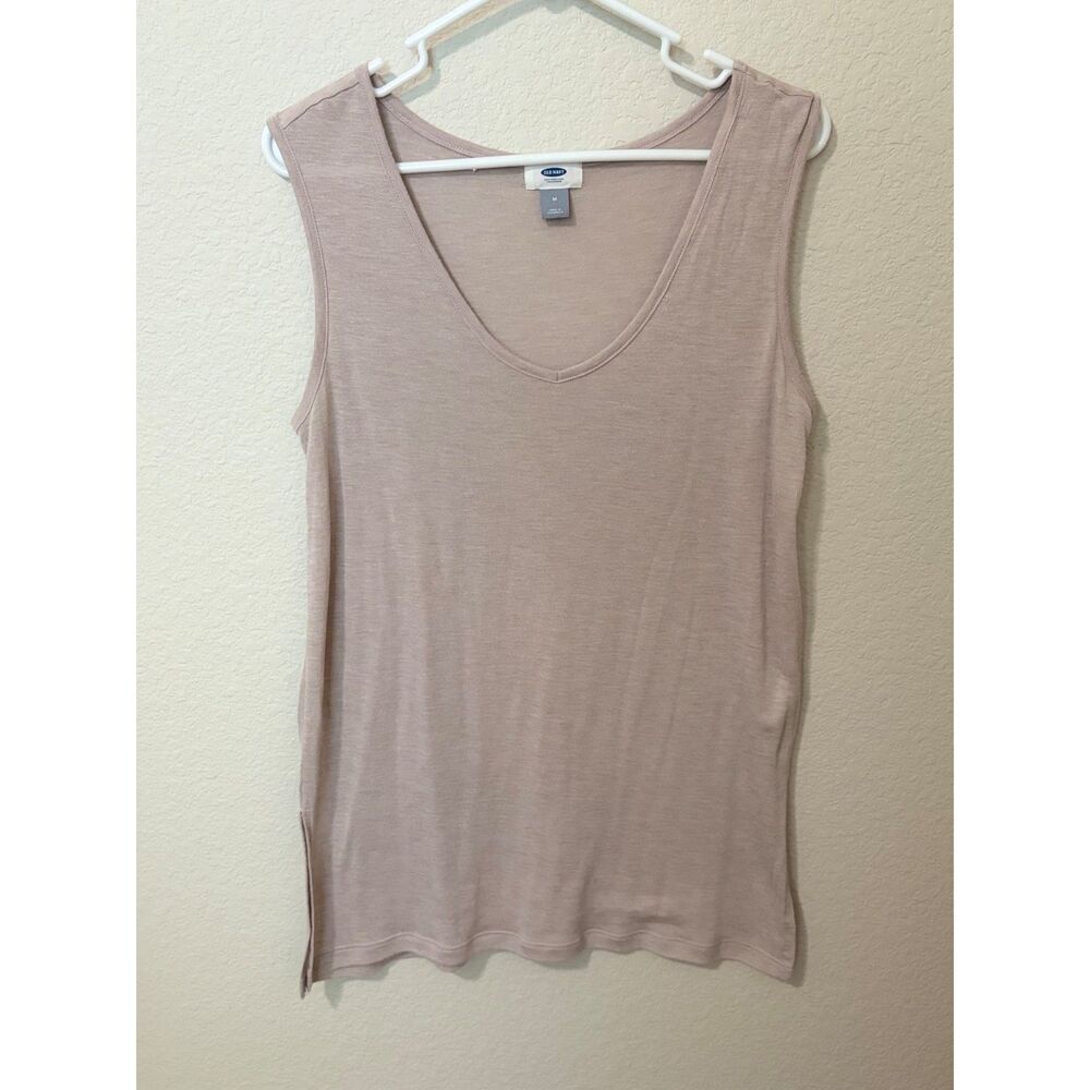 Old Navy Taupe V-Neck Tank Tunic Lightweight Size Medium